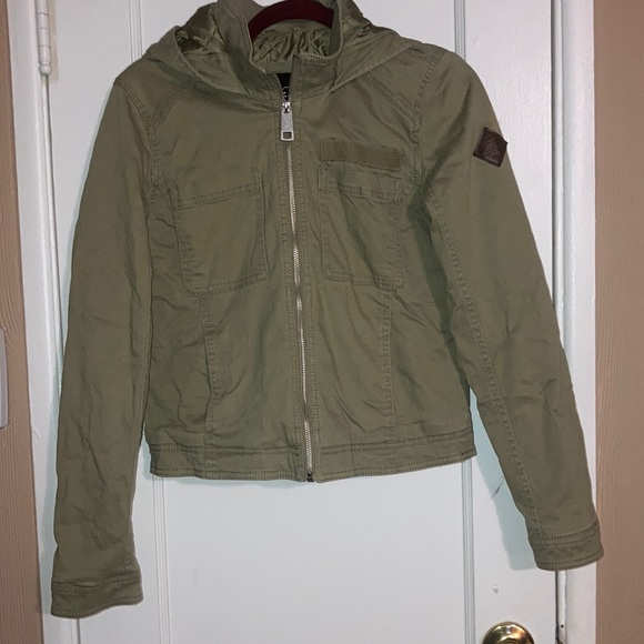 Hollister Green Jacket with Hood - Picture 1 of 4